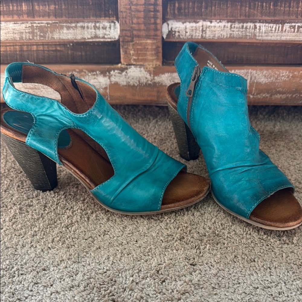 Miz Mooz Verona Collection Heeled Sandals  Teal Blue